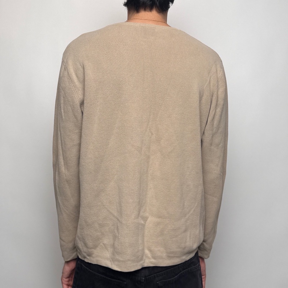 Vtg High Sierra Mens XL Tan Cotton V-Neck Striped Sweater Made in Australia - Picture 3 of 8